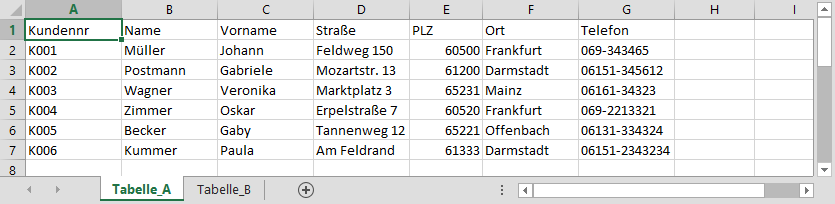 Excel Tabellen Vergleichen PCS Campus