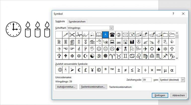 Sonderzeichen finden und einfügen | PCS Campus