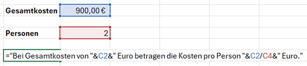 Excel Zellbezüge kombinieren Bild 1